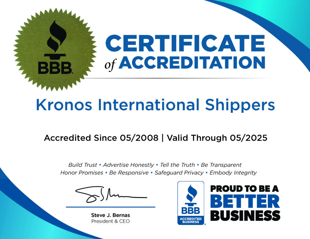 kronos-shipping-inc-bbb-certificate-of-accreditation